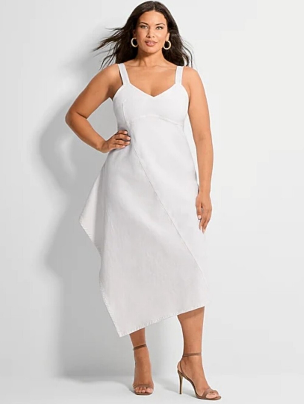 Ashley Graham Women's Plus Jean Midi Dress